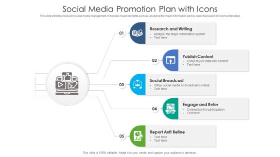 Social Media Promotion Plan With Icons Ppt Styles Deck PDF