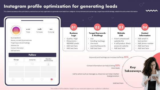 Social Media Promotional Technique Instagram Profile Optimization For Generating Leads Microsoft PDF