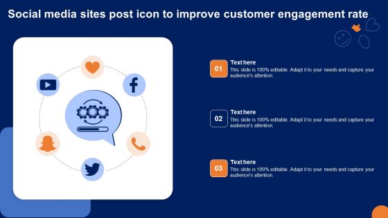 Social Media Sites Post Icon To Improve Customer Engagement Rate Brochure PDF
