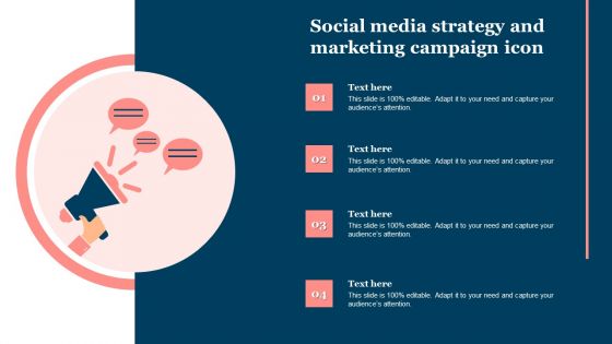 Social Media Strategy And Marketing Campaign Icon Designs PDF