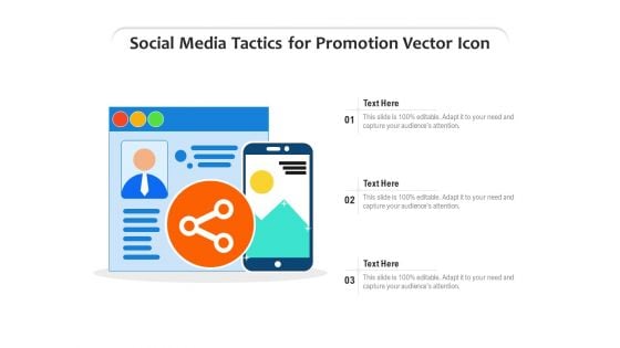 Social Media Tactics For Promotion Vector Icon Ppt PowerPoint Presentation Professional File Formats PDF