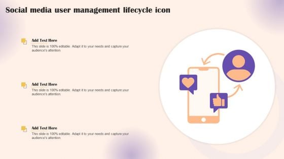 Social Media User Management Lifecycle Icon Portrait PDF