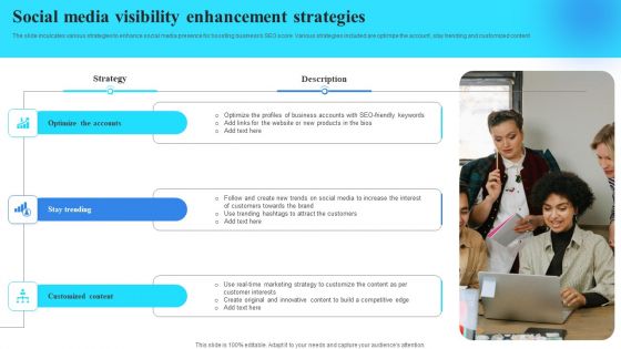 Social Media Visibility Enhancement Strategies Infographics PDF Social Media Visibility Enhancement Strategies Infographics PDF