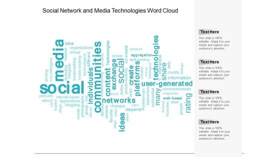 Social Network And Media Technologies Word Cloud Ppt Powerpoint Presentation Infographic Template Professional