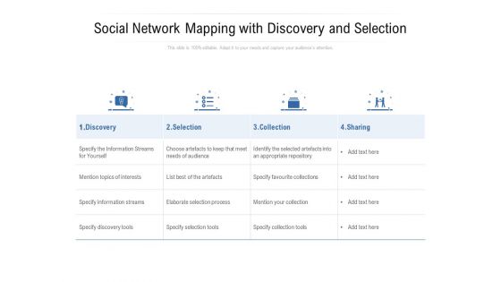 Social Network Mapping With Discovery And Selection Ppt PowerPoint Presentation Portfolio Format Ideas PDF