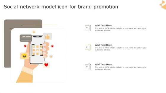 Social Network Model Icon For Brand Promotion Topics PDF