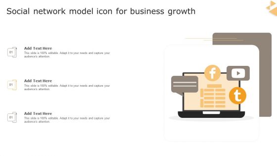 Social Network Model Icon For Business Growth Mockup PDF