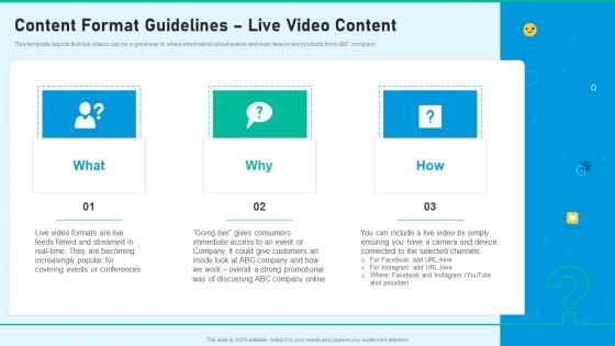 Social Network Playbook Content Format Guidelines Live Video Content Ppt Icon Inspiration PDF