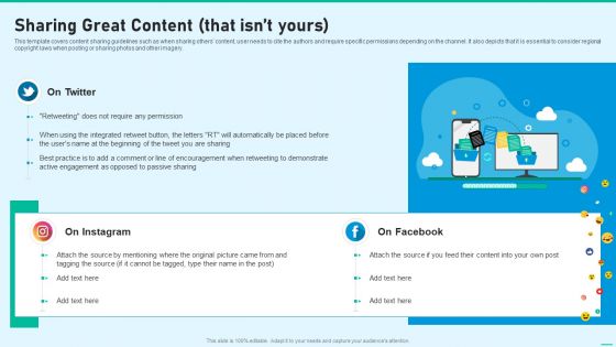 Social Network Playbook Sharing Great Content That Isnt Yours Ppt Icon Slides PDF