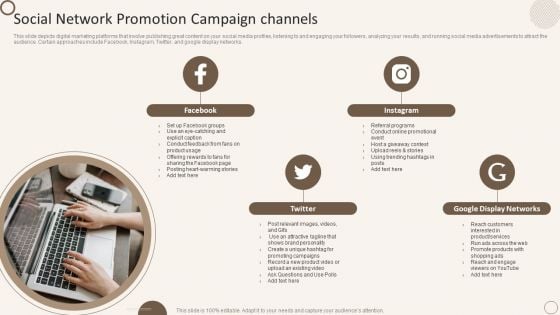 Social Network Promotion Campaign Channels Ppt Gallery Outfit PDF