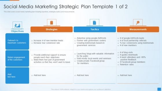 Social Network Strategy Pitch Deck Social Media Marketing Strategic Plan Template 1 Of 2 Rules PDF
