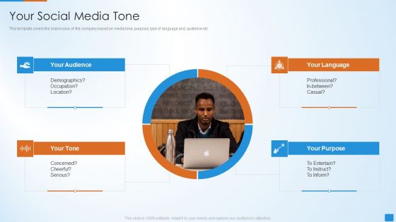 Social Network Strategy Pitch Deck Your Social Media Tone Infographics PDF
