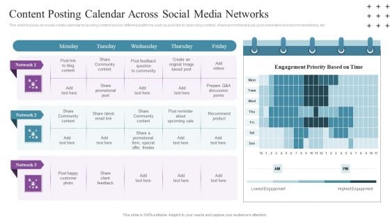 Social Networking Program Content Posting Calendar Across Social Media Networks Diagrams PDF