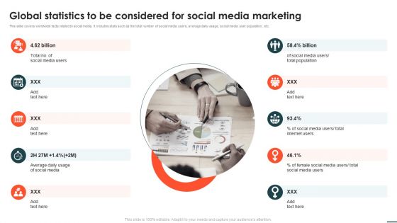 Social Networks Marketing Campaign Global Statistics To Be Considered For Social Media Marketing Formats PDF