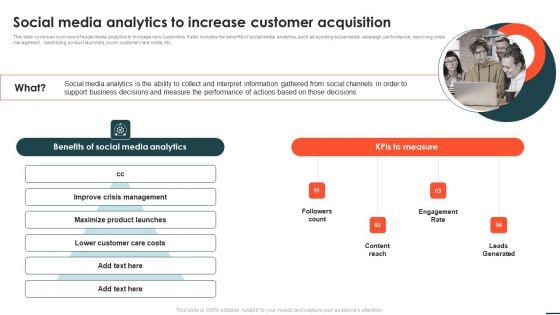 Social Networks Marketing Campaign Social Media Analytics To Increase Customer Acquisition Sample PDF