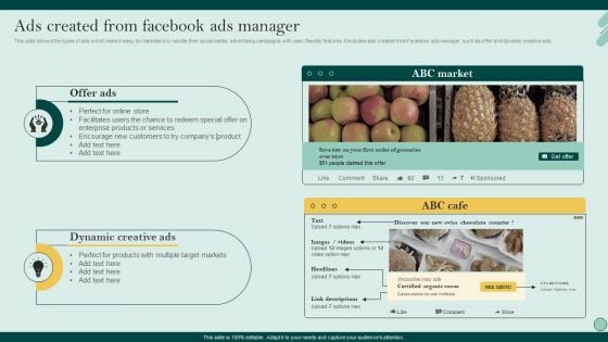 Social Networks Marketing To Improve Ads Created From Facebook Ads Manager Professional PDF