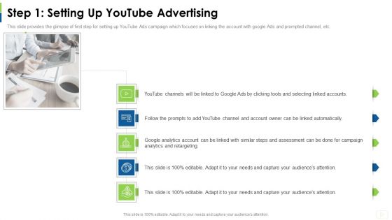 Social Platform As Profession Step 1 Setting Up Youtube Advertising Ppt Inspiration Icon PDF