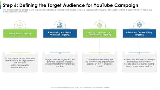 Social Platform As Profession Step 6 Defining The Target Audience For Youtube Campaign Slides PDF Social Platform As Profession Step 6 Defining The Target Audience For Youtube Campaign Slides PDF