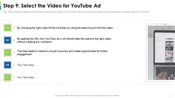 Social Platform As Profession Step 9 Select The Video For Youtube Ad Ppt Diagram Images PDF