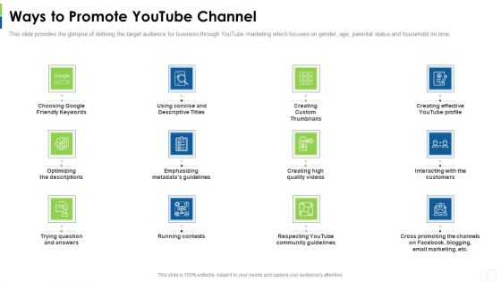 Social Platform As Profession Ways To Promote Youtube Channel Ppt Professional Graphics Download PDF