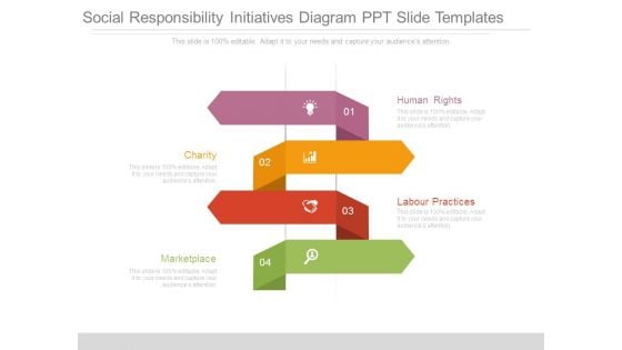 Social Responsibility Initiatives Diagram Ppt Slide Templates