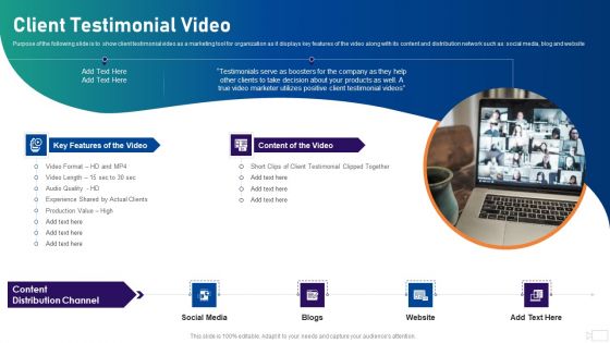 Social Video Advertising Playbook Client Testimonial Video Ppt Ideas Deck PDF