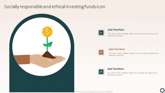 Socially Responsible And Ethical Investing Funds Icon Infographics PDF