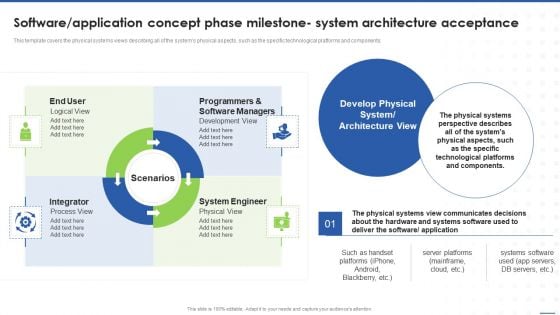 Software Application Concept Phase Milestone System Architecture Acceptance Brochure PDF