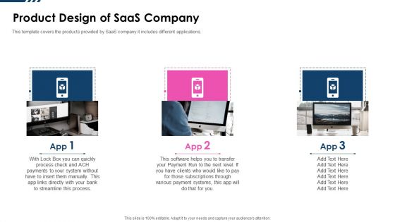 Software As A Service Capital Raising Pitch Deck Product Design Of Saas Company Structure PDF