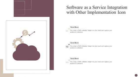 Software As A Service Integration With Other Implementation Icon Pictures PDF