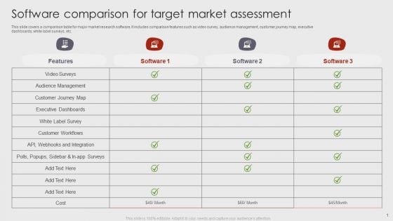 Software Comparison For Target Market Assessment Brochure PDF