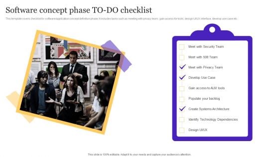 Software Concept Phase TODO Checklist Playbook For Enterprise Software Organization Inspiration PDF
