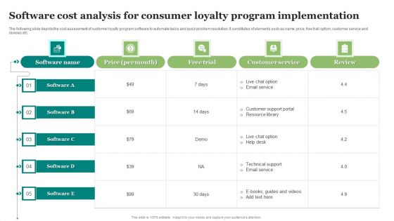 Software Cost Analysis For Consumer Loyalty Program Implementation Download PDF