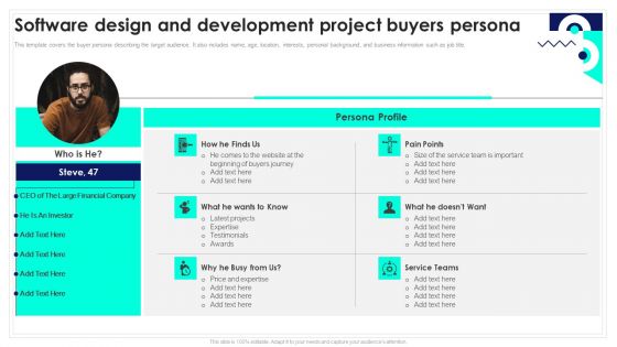 Software Design And Development Project Buyers Persona Playbook For Software Engineers Graphics PDF