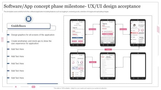 Software Designing And Development Software App Concept Phase Milestone Ux Ui Design Structure PDF