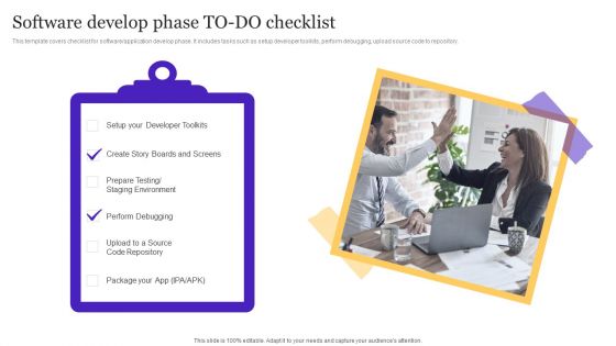 Software Develop Phase TODO Checklist Playbook For Enterprise Software Organization Themes PDF