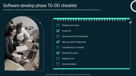 Software Develop Phase To Do Checklist Slide Business Application Development Playbook Topics PDF Software Develop Phase To Do Checklist Slide Business Application Development Playbook Topics PDF