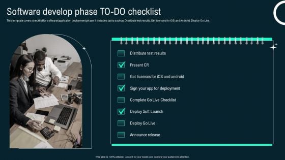 Software Develop Phase To Do Checklist Slide Business Application Development Playbook Topics PDF