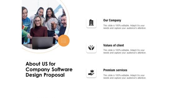 Software Development About Us For Company Software Design Proposal Ppt Styles Background Designs PDF