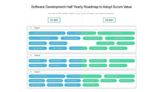 Software Development Half Yearly Roadmap To Adopt Scrum Value Structure Software Development Half Yearly Roadmap To Adopt Scrum Value Structure