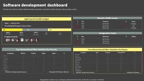 Software Development Life Cycle Planning Software Development Dashboard Microsoft PDF