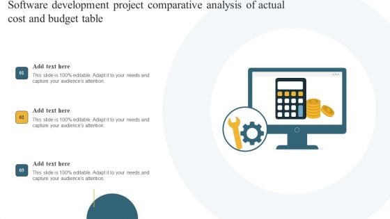 Software Development Project Comparative Analysis Of Actual Cost And Budget Table Mockup PDF