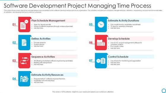 Software Development Project Managing Time Process Ppt PowerPoint Presentation Gallery Slides PDF