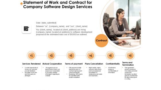 Software Development Statement Of Work And Contract For Company Software Design Services Ideas PDF