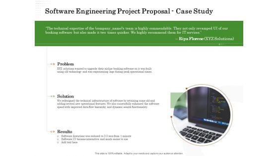 Software Engineering Project Proposal Case Study Ppt Gallery Master Slide PDF