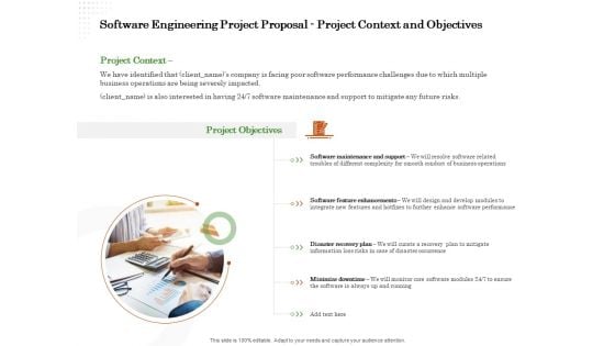 Software Engineering Project Proposal Project Context And Objectives Ppt Icon Graphics PDF