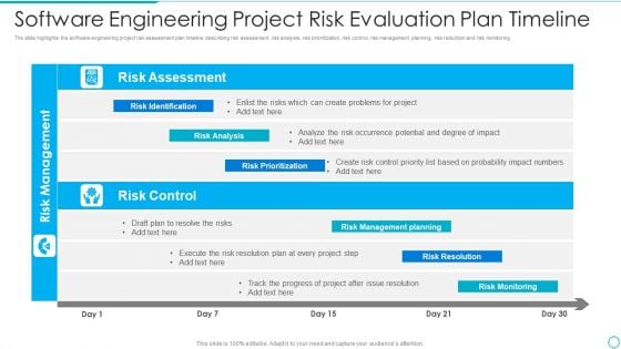 Software Engineering Project Risk Evaluation Plan Timeline Information PDF