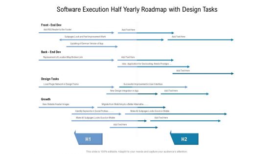 Software Execution Half Yearly Roadmap With Design Tasks Pictures