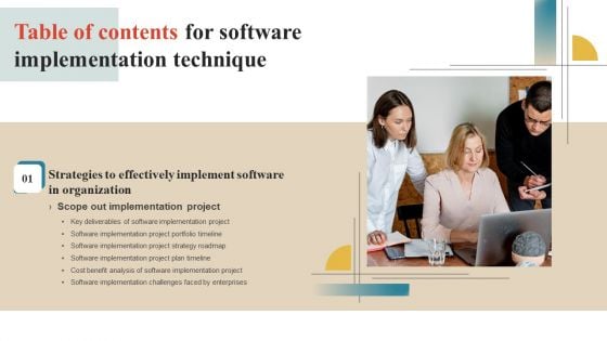 Software Implementation Technique Table Of Contents Graphics PDF