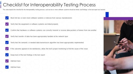 Software Interoperability Examination IT Checklist For Interoperability Testing Infographics PDF Software Interoperability Examination IT Checklist For Interoperability Testing Infographics PDF